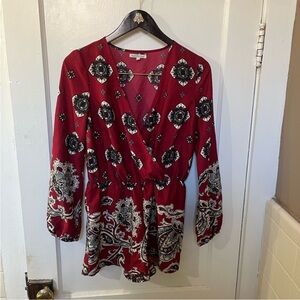 Charlotte Russe Red and Black Jumpsuit Chic Design